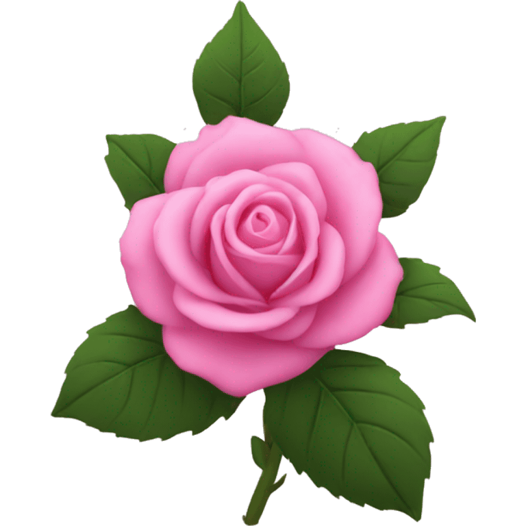 Pink rose plant round emoji