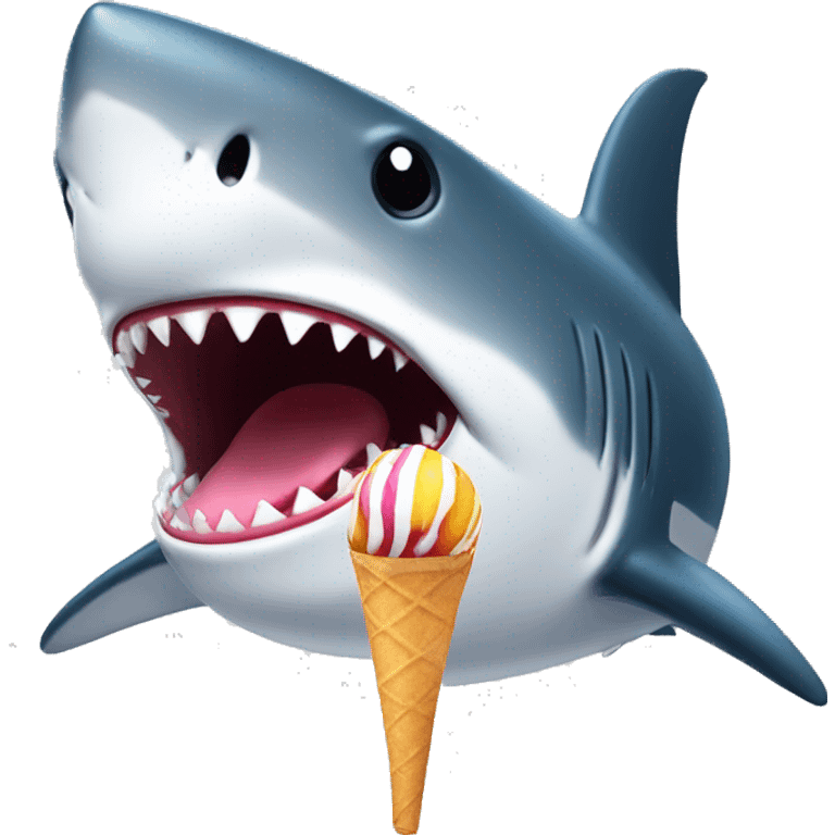 Shark licking lolipop emoji