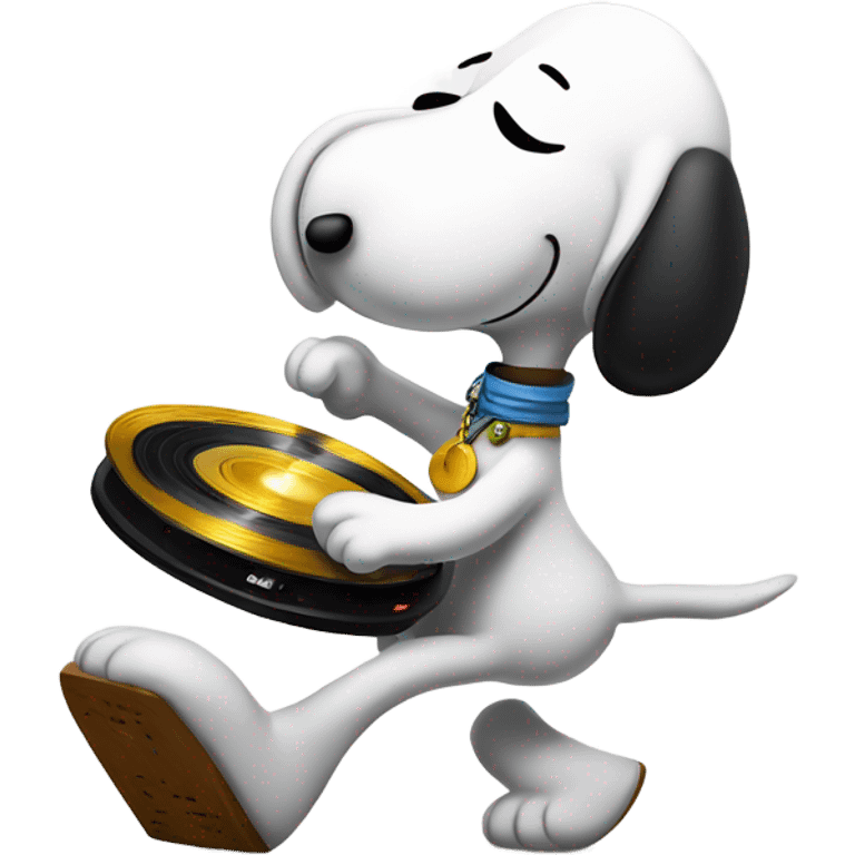 Snoopy dj and dancing woodstock emoji