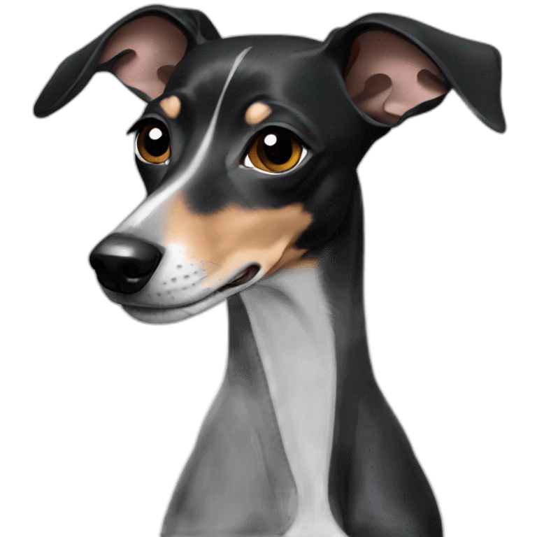 Completely black italian greyhound emoji