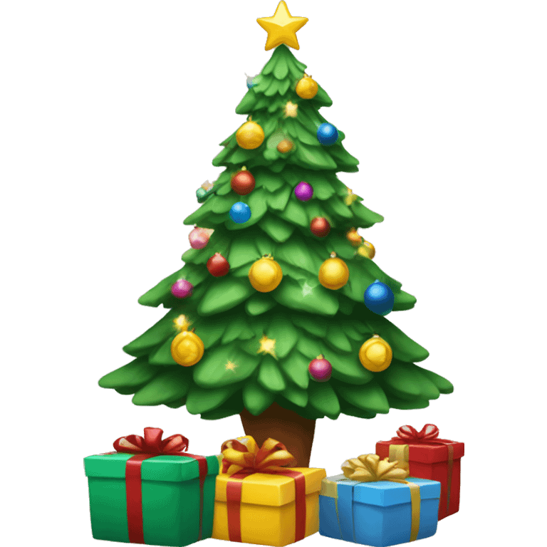 Christmas tree with presents  emoji