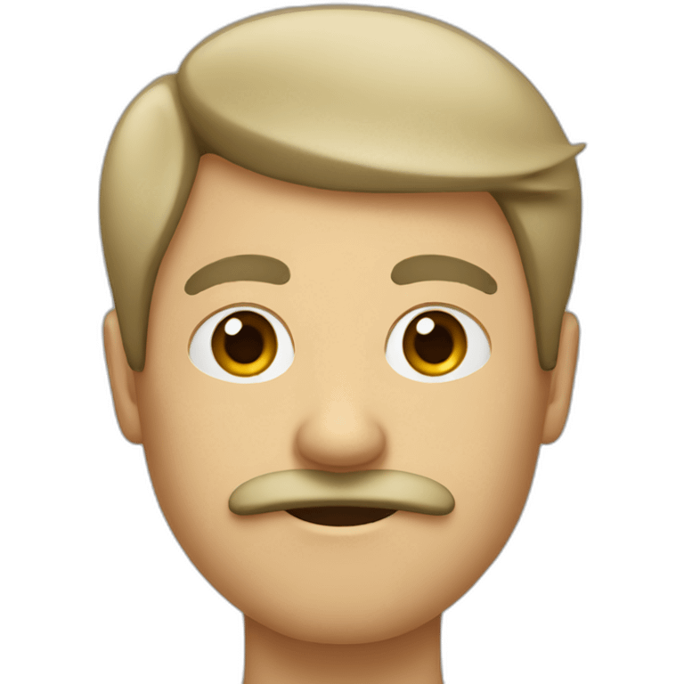 A guy with a rectangle moustache emoji