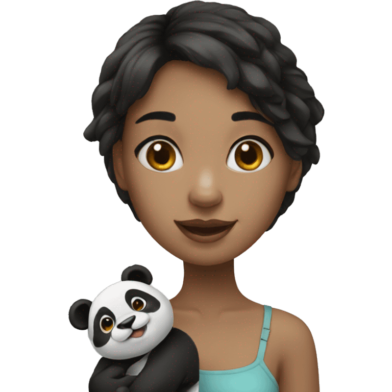 girl with panda emoji