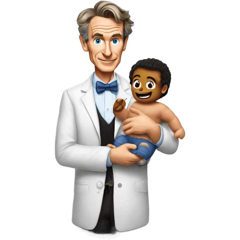 Bill nye the science guy hold a baby emoji