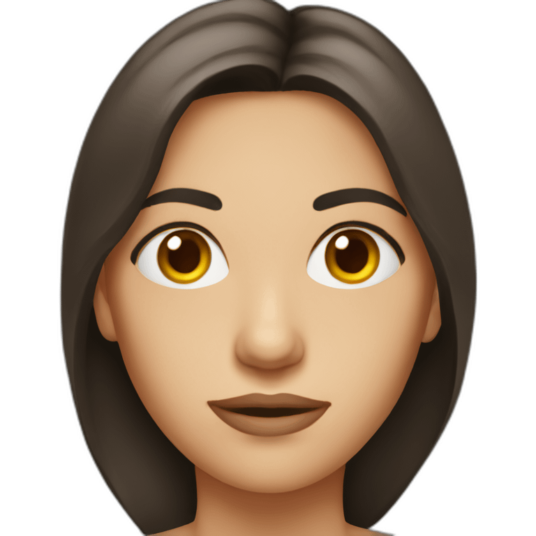 brunette woman cross-eyes emoji