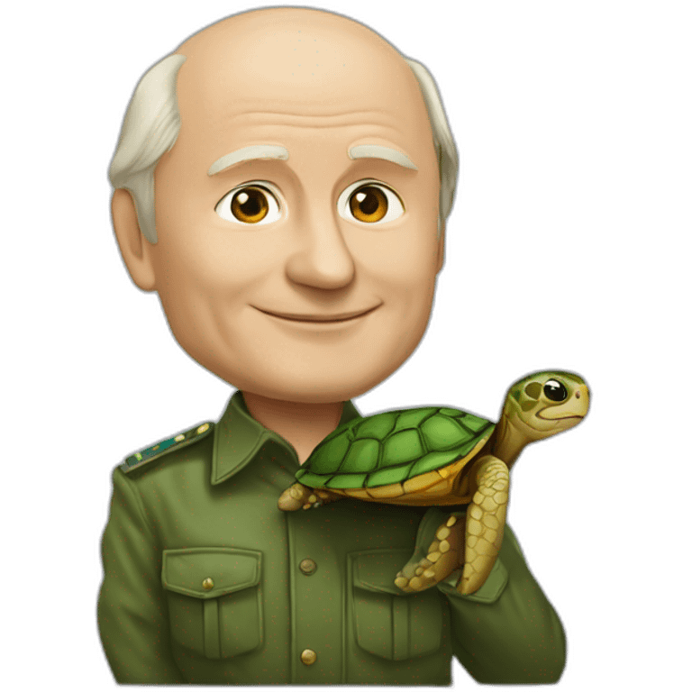 vladimir poutine avec une tortue emoji