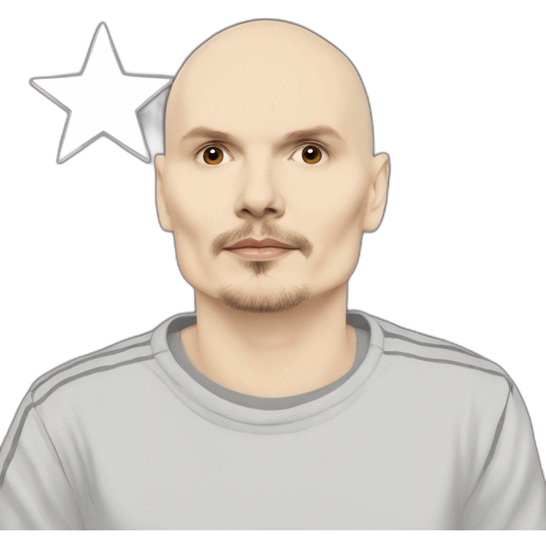 Billy corgan with a silver star on his t-shirt emoji