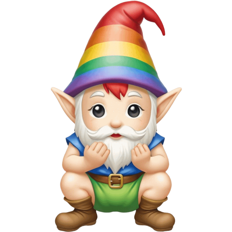 rainbow gnome-squatting emoji