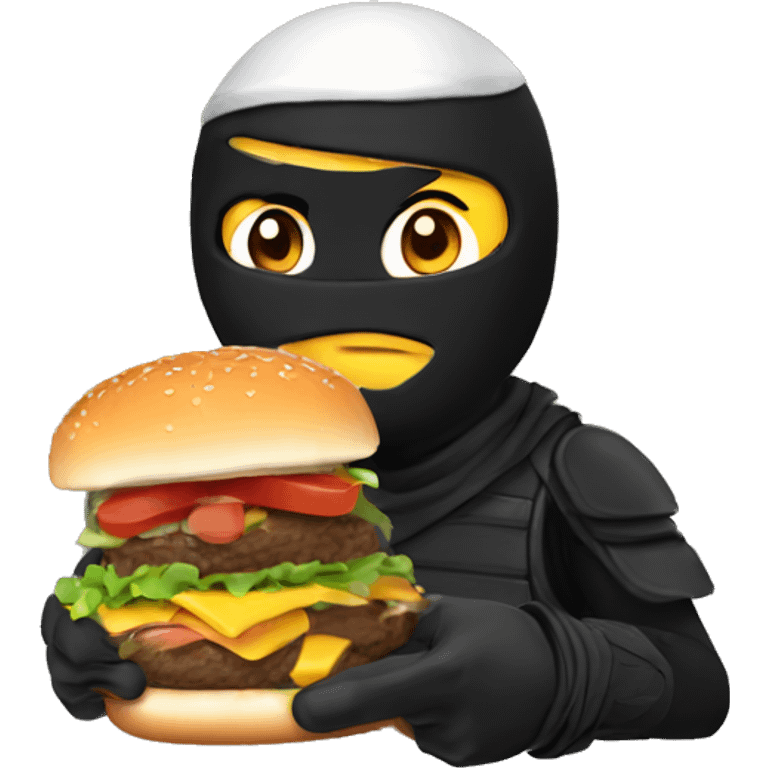 ninja eating burger emoji