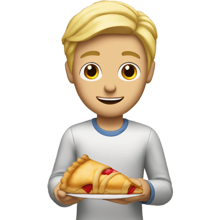 Blonde guy eating an apple turnover  emoji