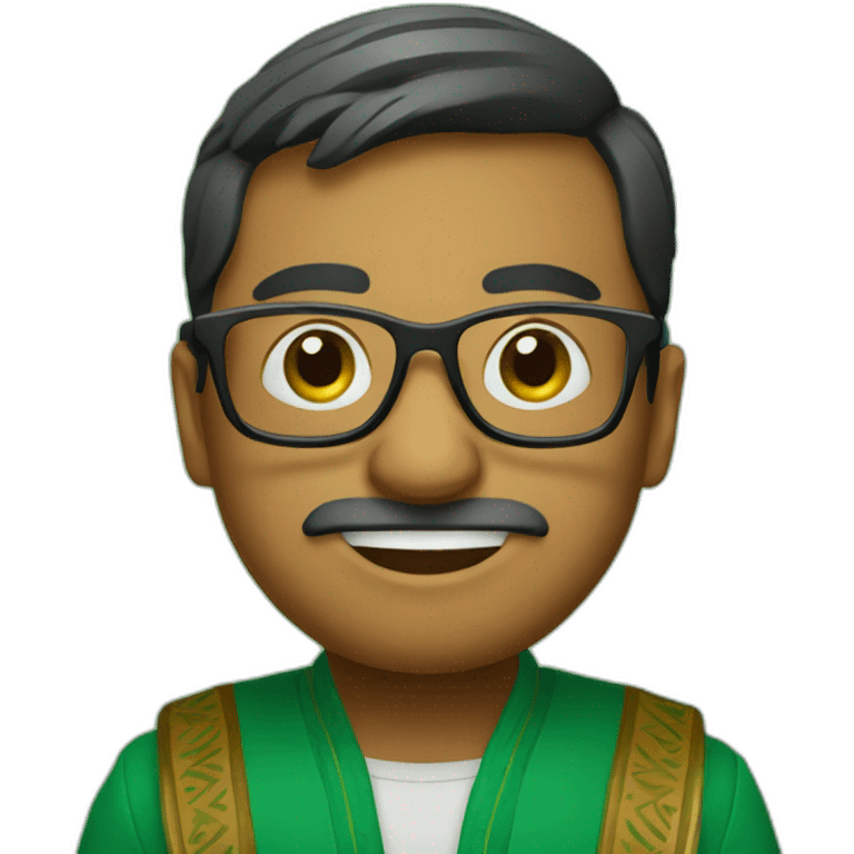 Indian emoji with glasses and green background  emoji