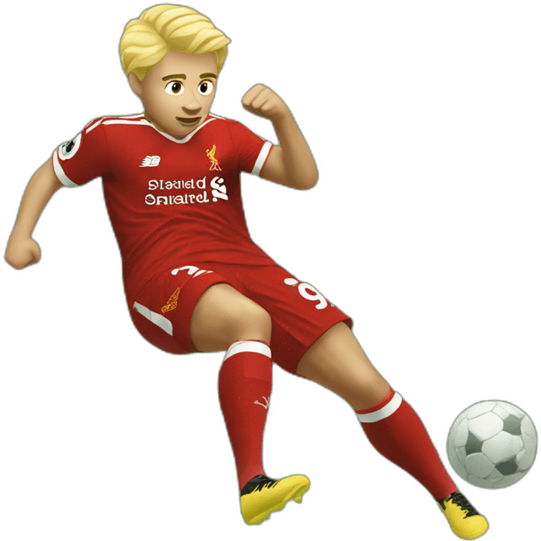 blonde liverpool player kicking emoji