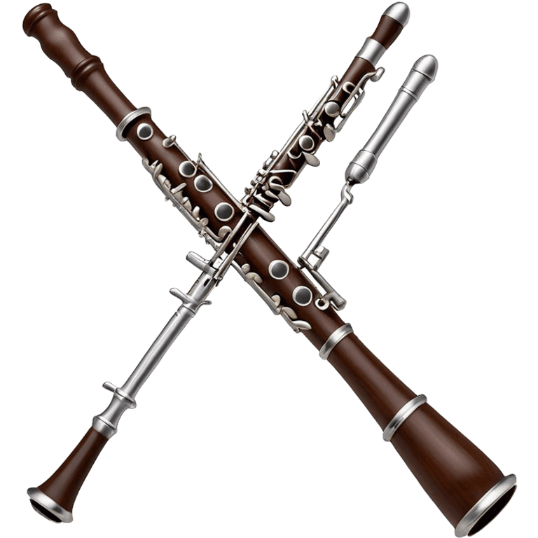 Cinematic Realistic Oboe, slender and elegant dark wood body, silver-plated keys catching soft highlights, delicate reed resting at the top, glowing with refined and classical beauty. emoji