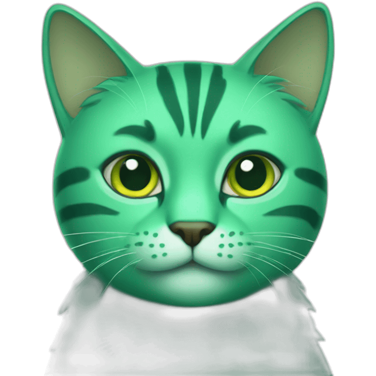 A green cat emoji