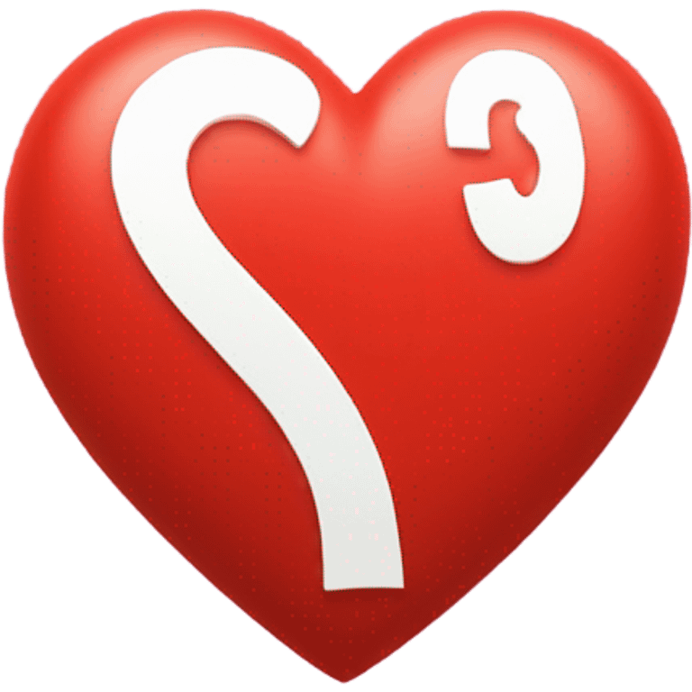 Red heart with the letter S is the middle of the heart  emoji