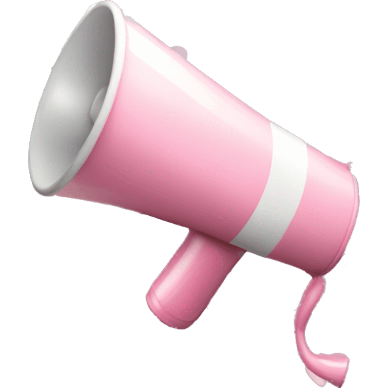 pink and white striped megaphone with white hearts coming out of it emoji