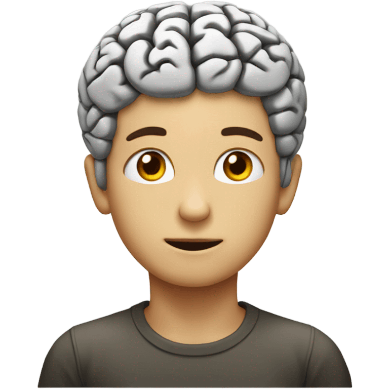 boy with big brain on top of head emoji