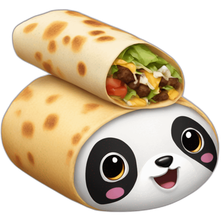 a panda and a burrito emoji