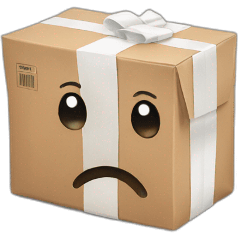 sad parcel with white tape emoji