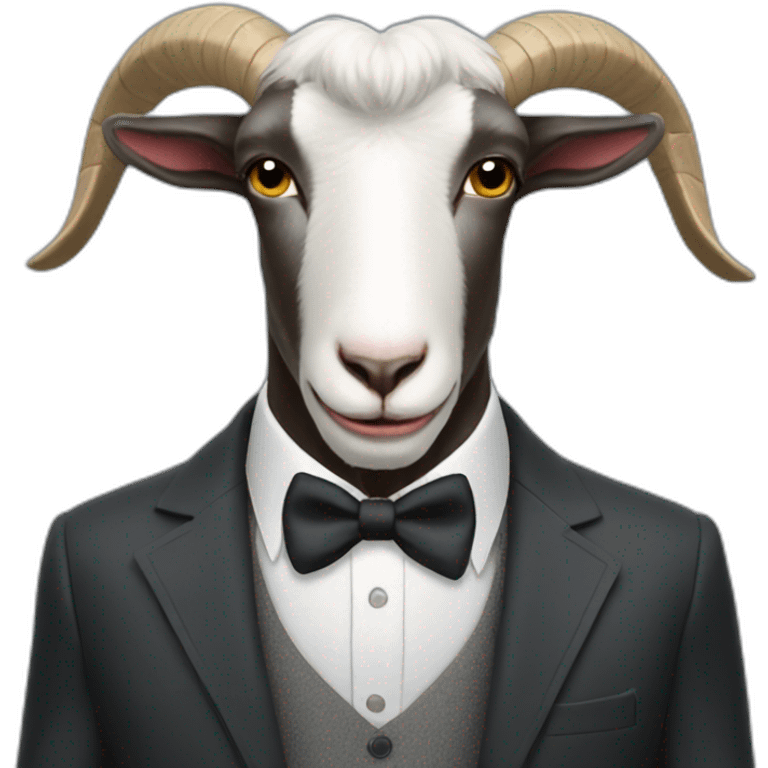 Goat in suit gentlemen emoji