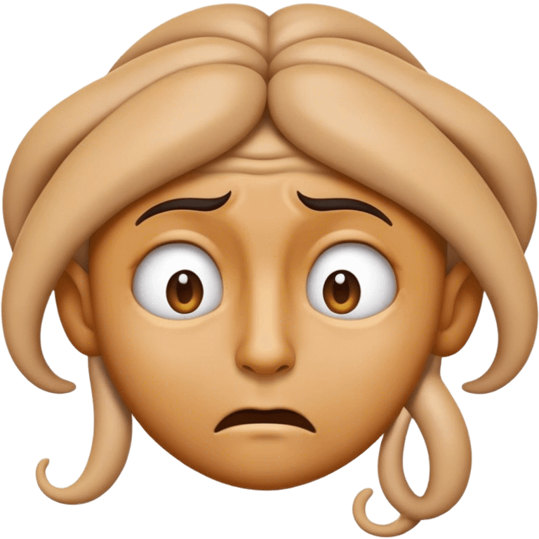 create a custom emoji of a character inspired by Swarley, featuring a contorted, strained expression with narrowed eyes, suggesting discomfort or intense concentration. emoji