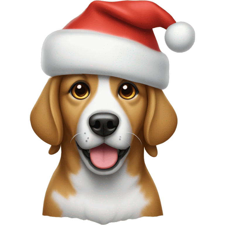 Dog in a Santa hat emoji