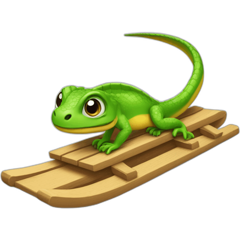 Un lézard sur un toboggan emoji