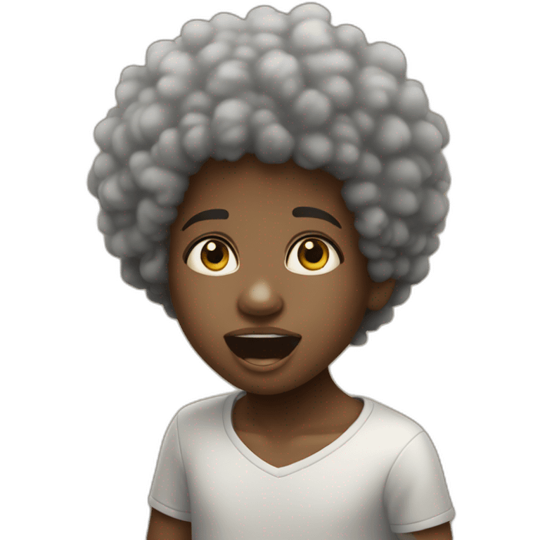 un niño afro picando un ojo emoji