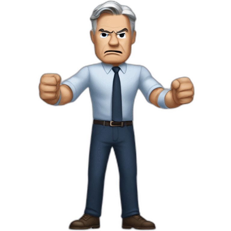 Jerome powell angry holding hand up emoji