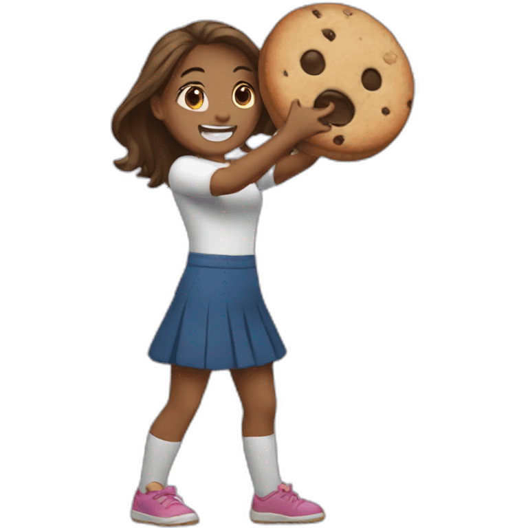 girls punching a cookie emoji