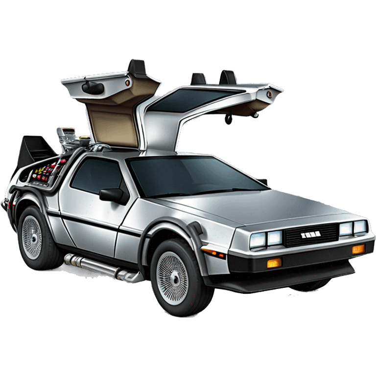 the DeLorean time machine from the movie ￼back to the future emoji