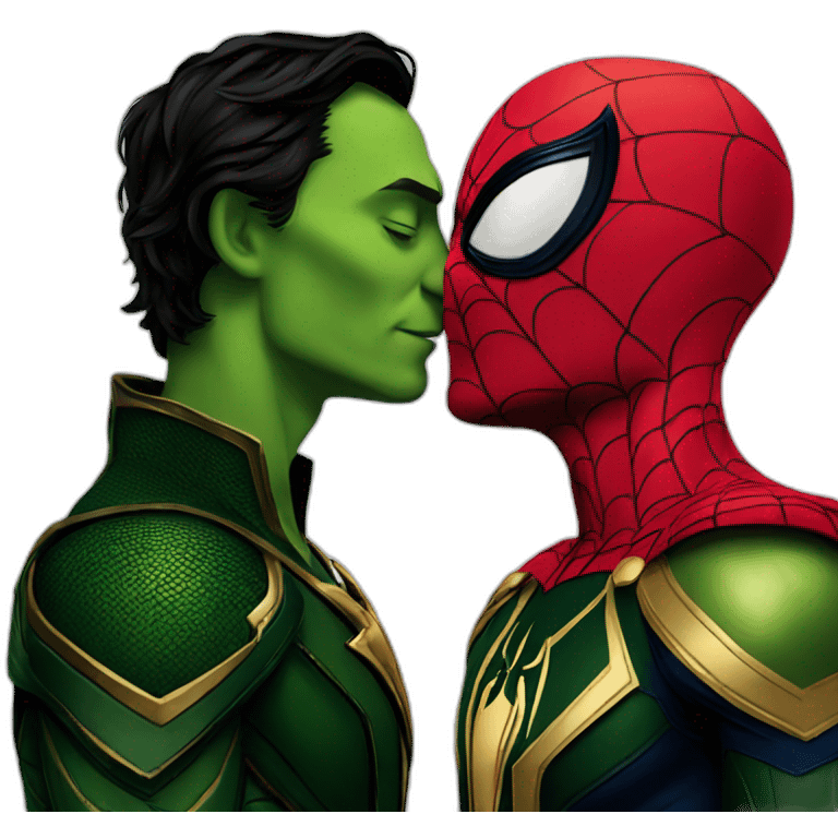 loki kissing spiderman emoji