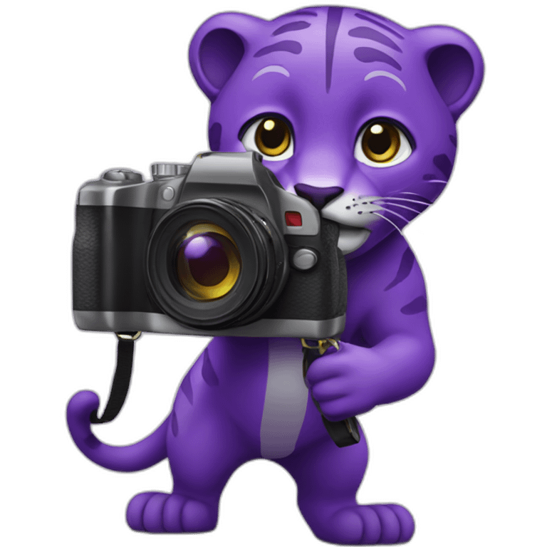 Purple panter with camera emoji