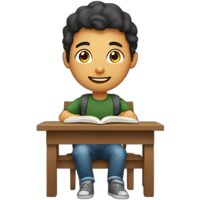 Joven estudiando en la universidad  emoji