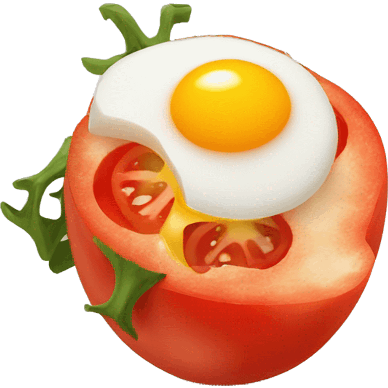 fired tomatoes with egg emoji