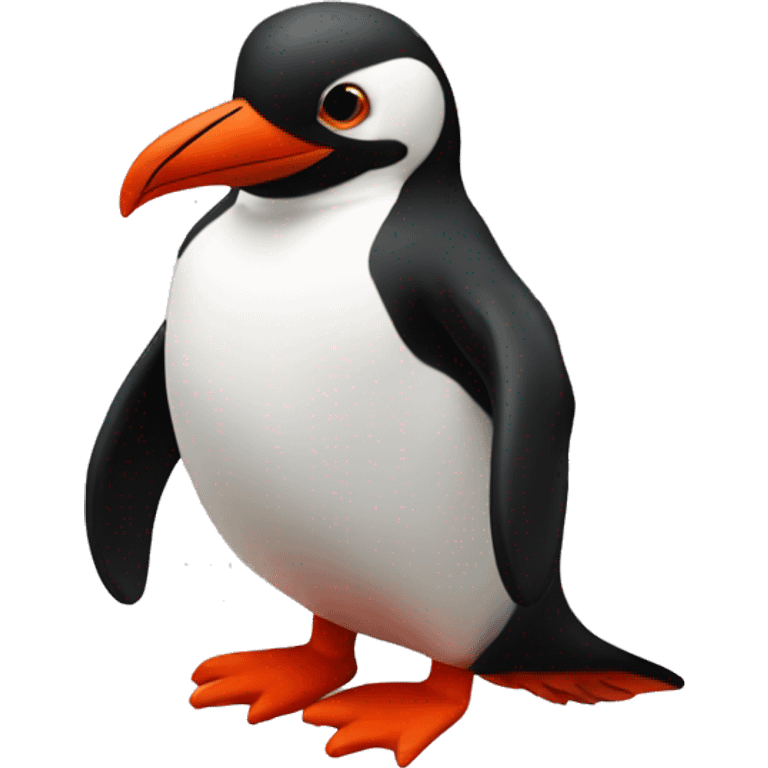 bright red instead of black pinguin emoji