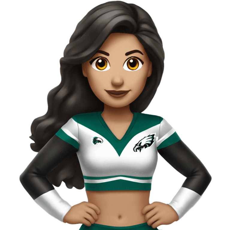 Philadelphia Eagles cheerleader brunette cheer emoji