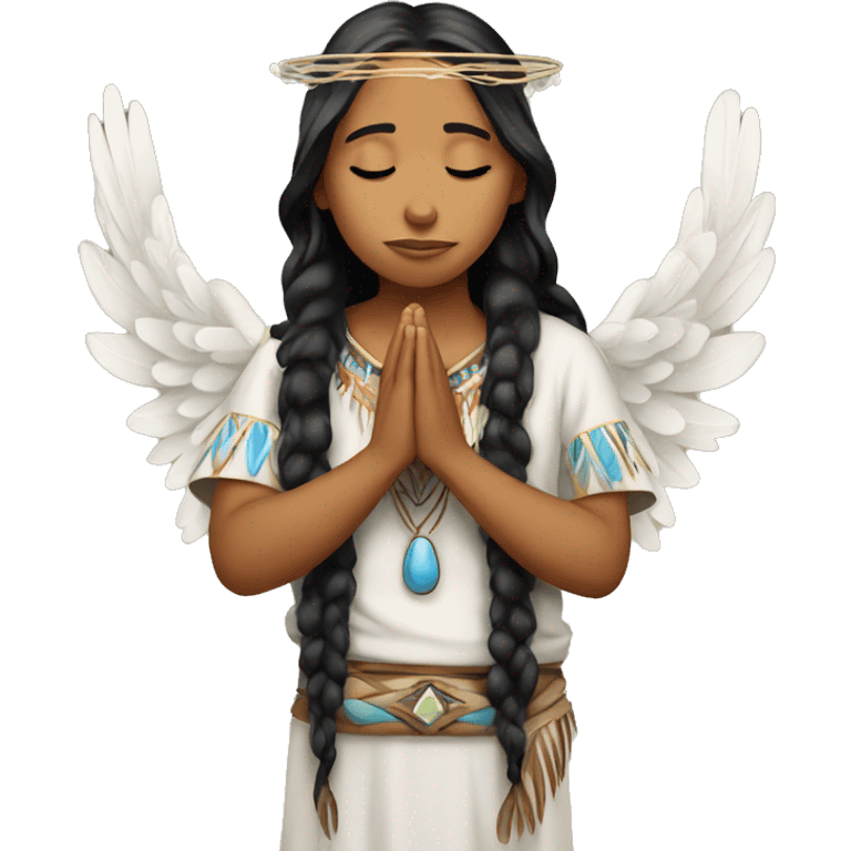 Native American Angel praying thank you emoji