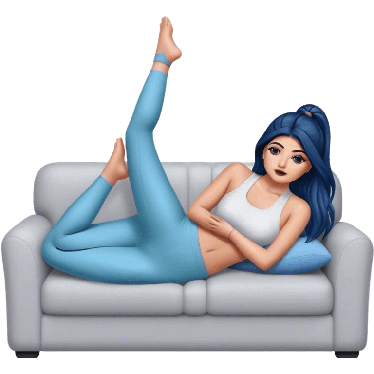 hyper-realistic kylie jenner in yoga pants on couch emoji