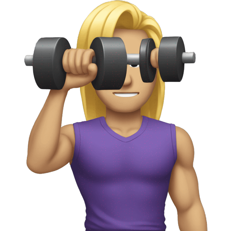 guy holding a dumbell bad form emoji