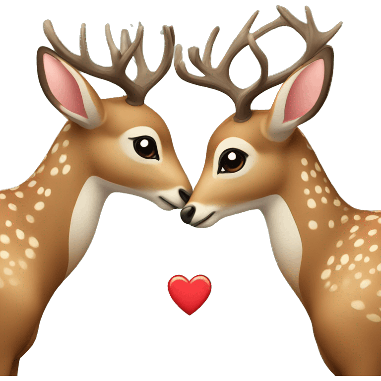 two deer in love emoji