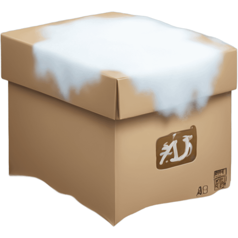 A package covered in snow emoji