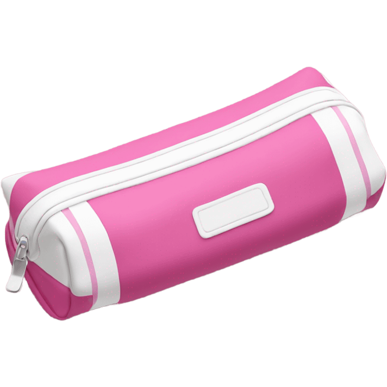 pencil case pink and white emoji