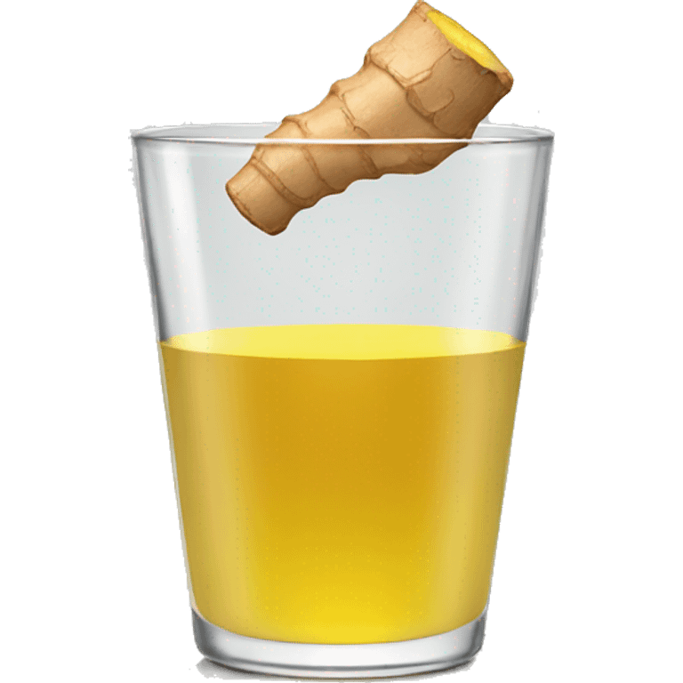 Ginger shot. yellow liquid in a glass emoji