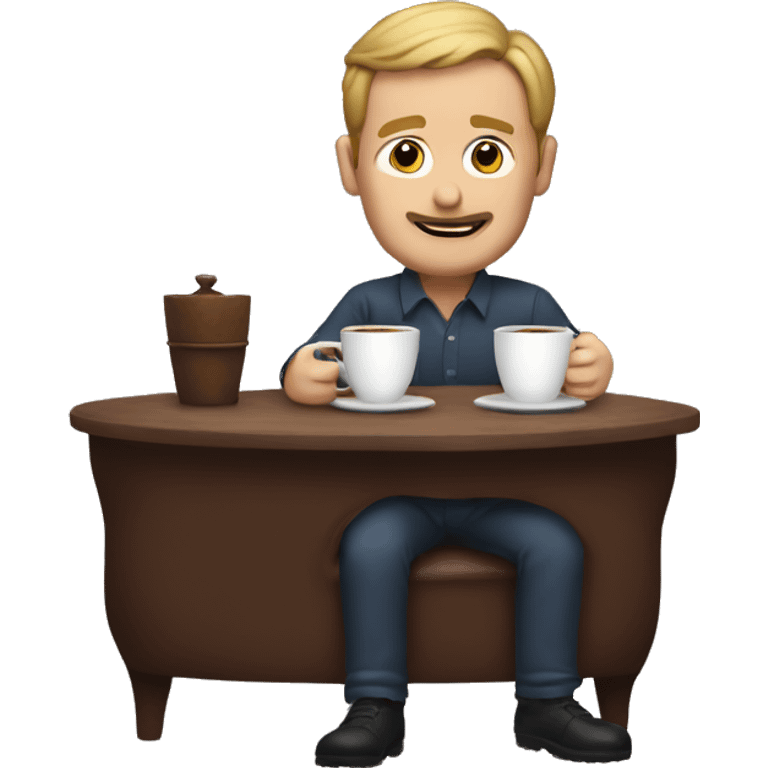 Ron having coffee at home emoji