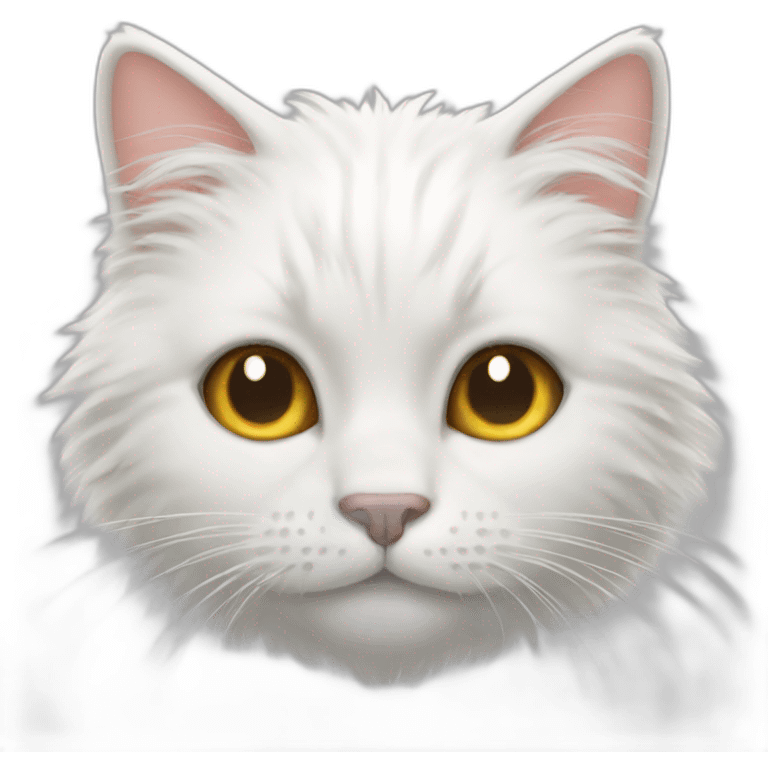 White hairy cat emoji