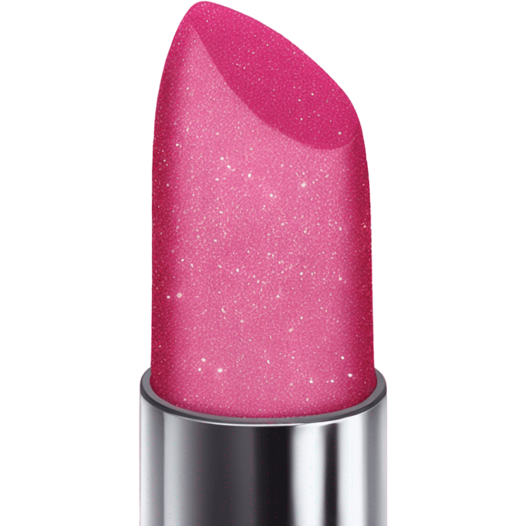 a pink lipstick with glitter emoji