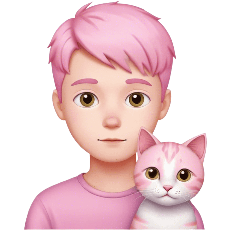 pink boy cat lovers cute emoji