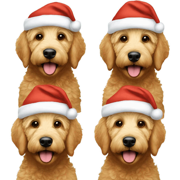 Golden doodle wearing a Santa hat  emoji