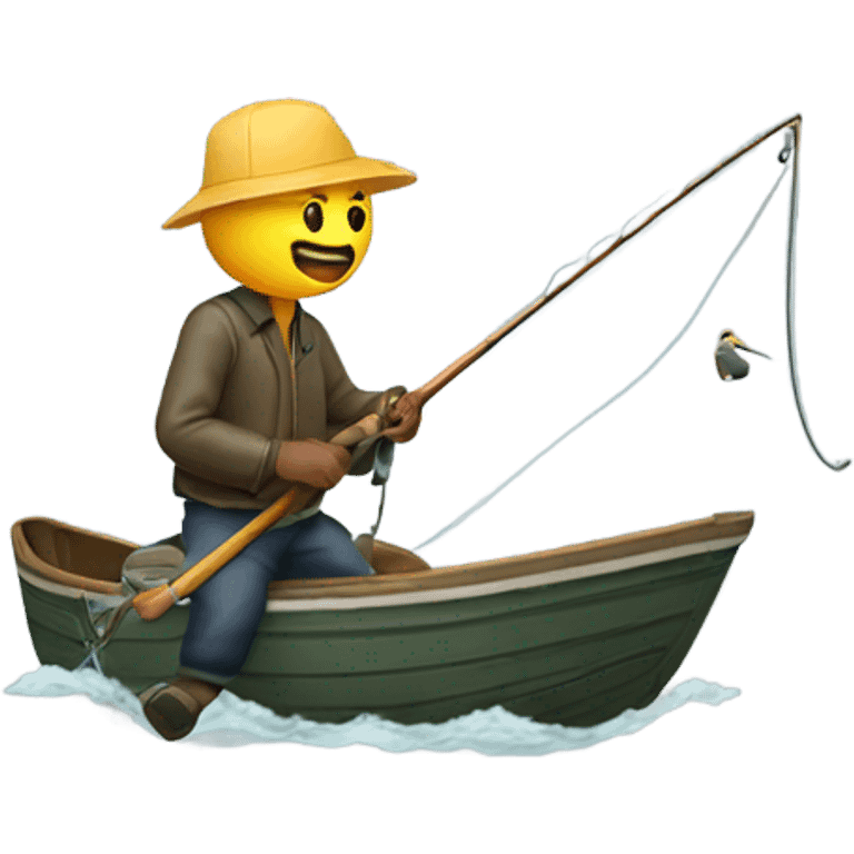 Fisherman reeling in a boot emoji